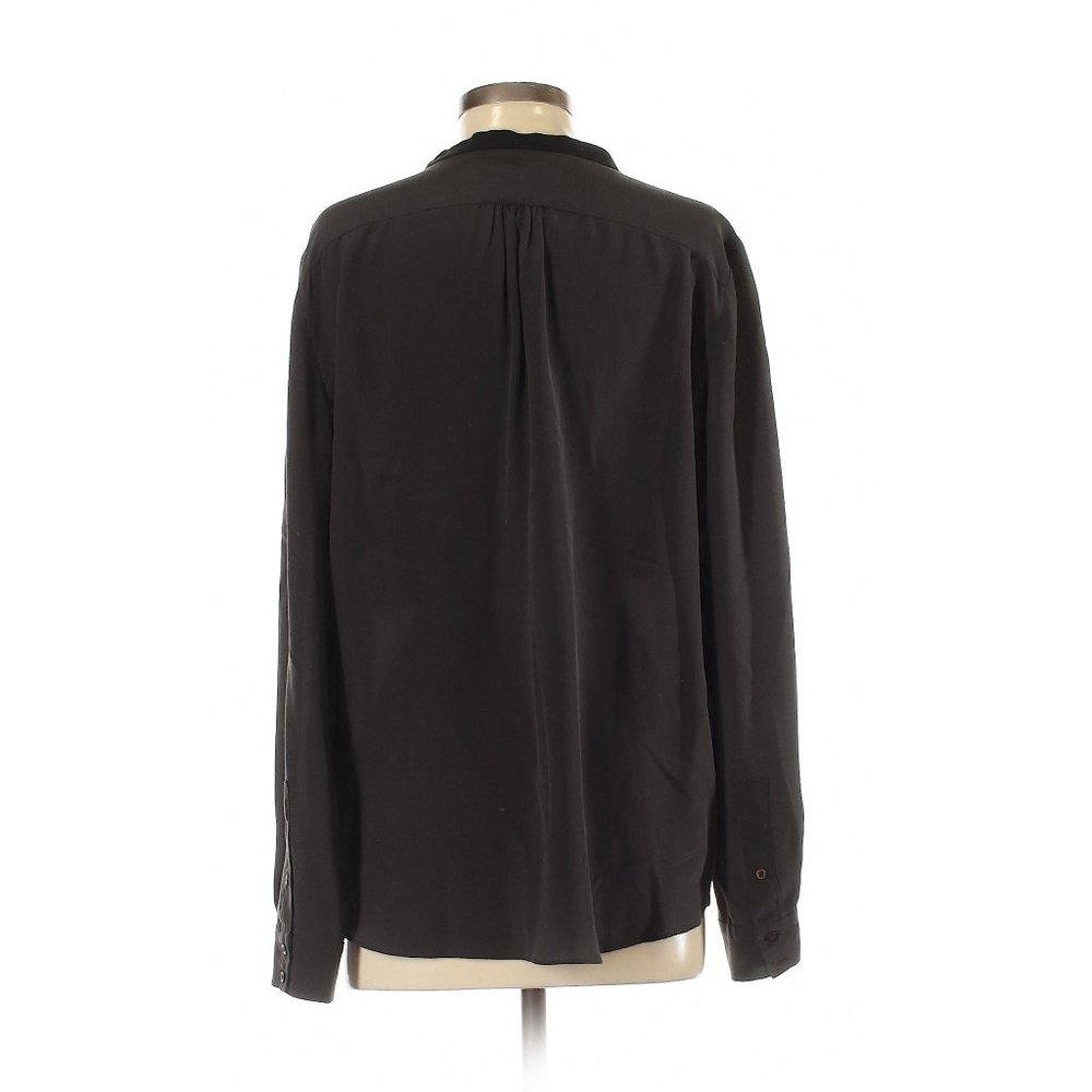 Reese + Riley 100% Silk Blouse in Charcoal | Size 1 - Picture 4 of 12